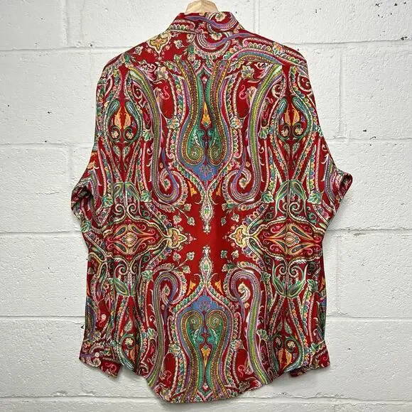 Vintage Polo Ralph Lauren 100% Silk Button-Down “Paisley”